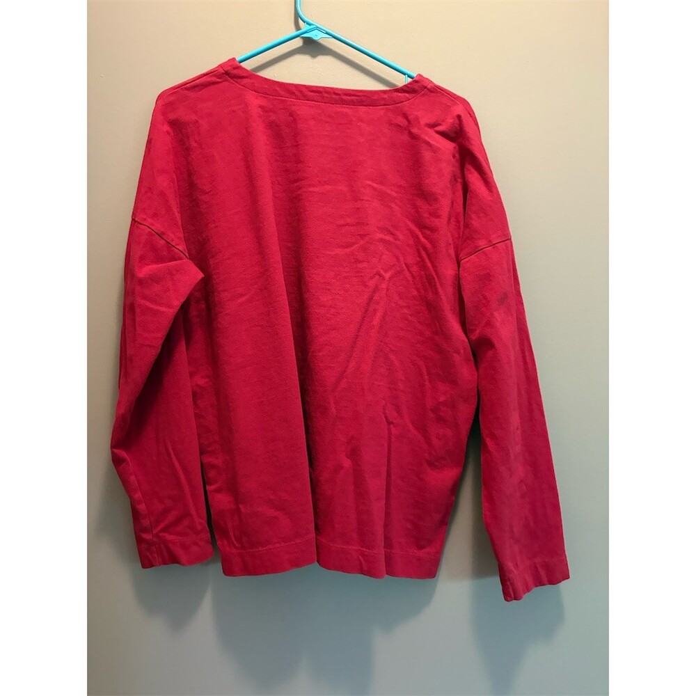 Talbots Tunic Top Womens XL Pink Pullover Crew Neck Long Sleeve Side - Picture 6 of 9
